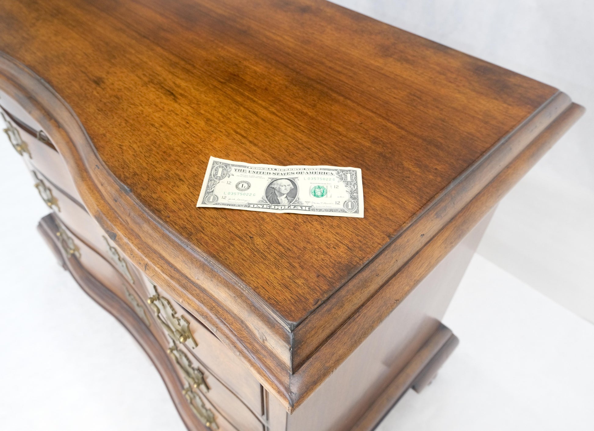 EstablishedLines Light Mahogany Ball & Claw Feet Brass Hardware 4 Drawers Bachelor Chest Dresser