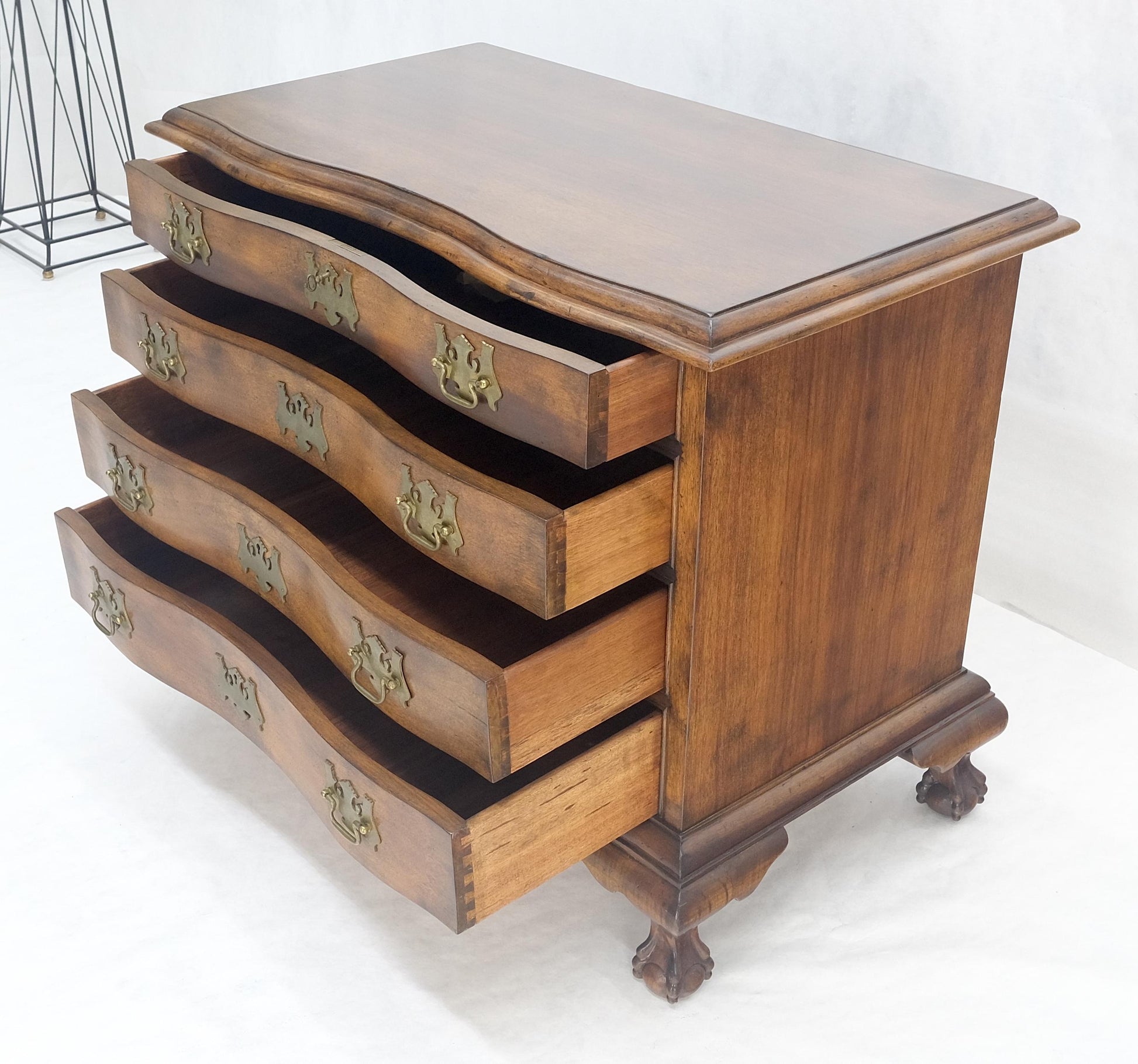 EstablishedLines Light Mahogany Ball & Claw Feet Brass Hardware 4 Drawers Bachelor Chest Dresser