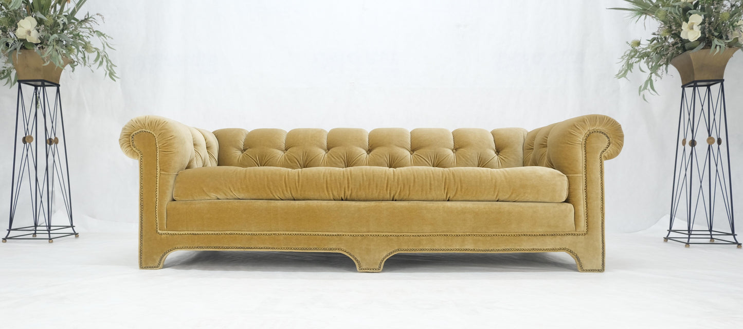 EstablishedLines Mid Century Tufted Chesterfield Gold Mohair Albert Hugo Cloud Shape Sofa MINT!