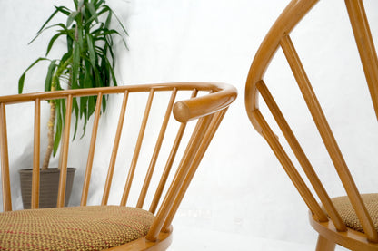 EstablishedLines Pair of Japanese Mid Century Modern Akita Mokko Fan Barrel Back Lounge Chairs