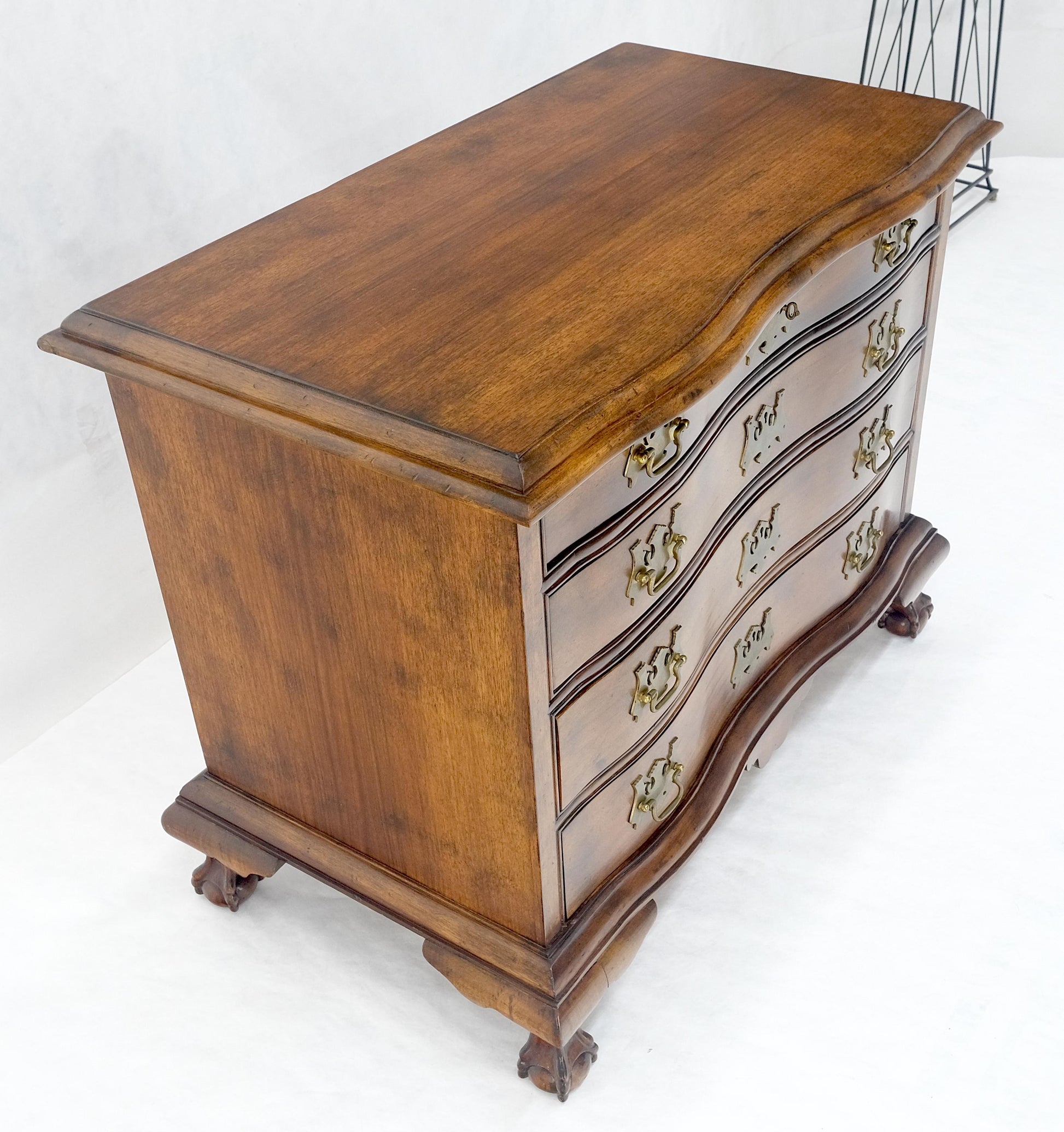 EstablishedLines Light Mahogany Ball & Claw Feet Brass Hardware 4 Drawers Bachelor Chest Dresser
