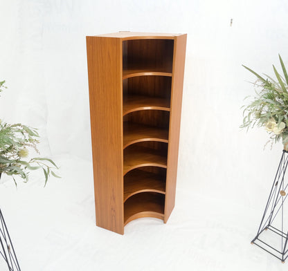 Danish Mid-Century Modern Corner Teak Bookcase Shelving Unit Etagere Mint!