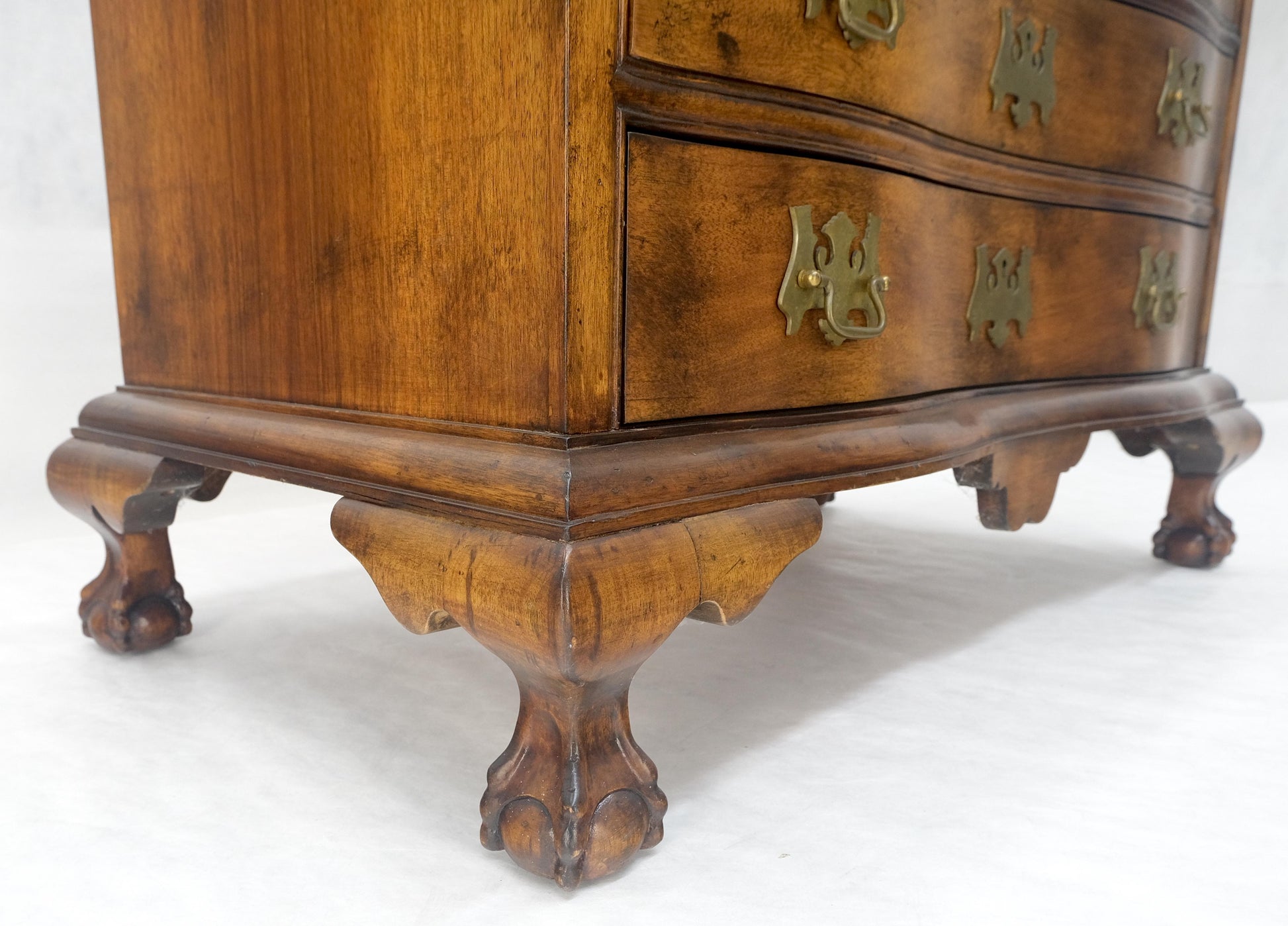EstablishedLines Light Mahogany Ball & Claw Feet Brass Hardware 4 Drawers Bachelor Chest Dresser