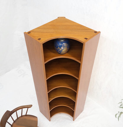 Danish Mid-Century Modern Corner Teak Bookcase Shelving Unit Etagere Mint!