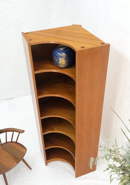 Danish Mid-Century Modern Corner Teak Bookcase Shelving Unit Etagere Mint!