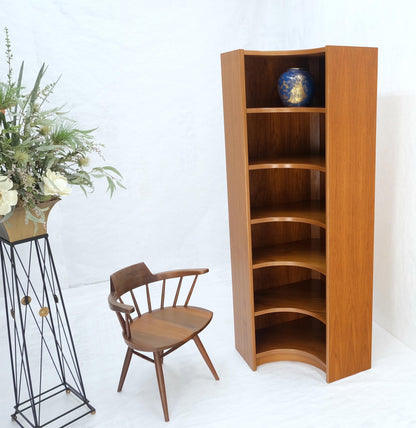 Danish Mid-Century Modern Corner Teak Bookcase Shelving Unit Etagere Mint!