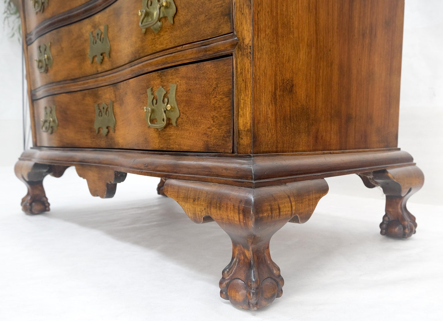 EstablishedLines Light Mahogany Ball & Claw Feet Brass Hardware 4 Drawers Bachelor Chest Dresser