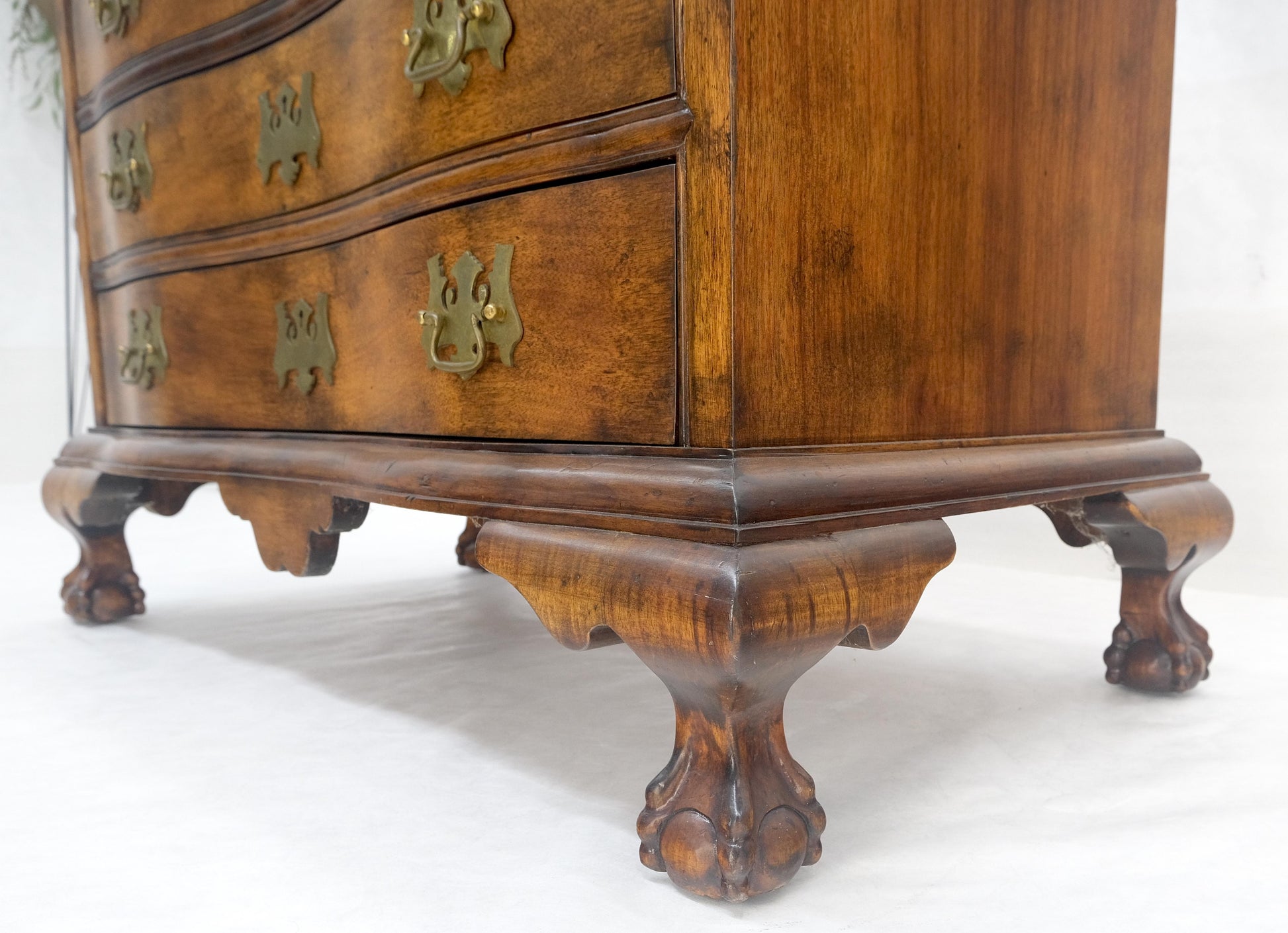 EstablishedLines Light Mahogany Ball & Claw Feet Brass Hardware 4 Drawers Bachelor Chest Dresser