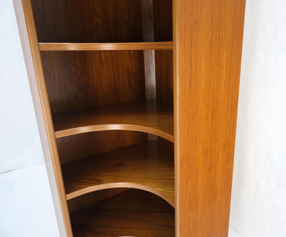 Danish Mid-Century Modern Corner Teak Bookcase Shelving Unit Etagere Mint!