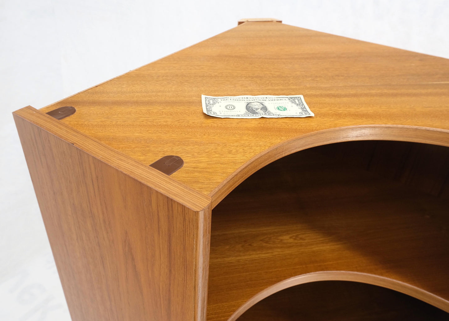 Danish Mid-Century Modern Corner Teak Bookcase Shelving Unit Etagere Mint!