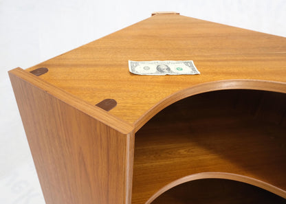 Danish Mid-Century Modern Corner Teak Bookcase Shelving Unit Etagere Mint!
