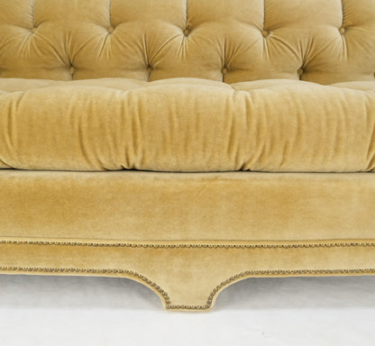 EstablishedLines Mid Century Tufted Chesterfield Gold Mohair Albert Hugo Cloud Shape Sofa MINT!