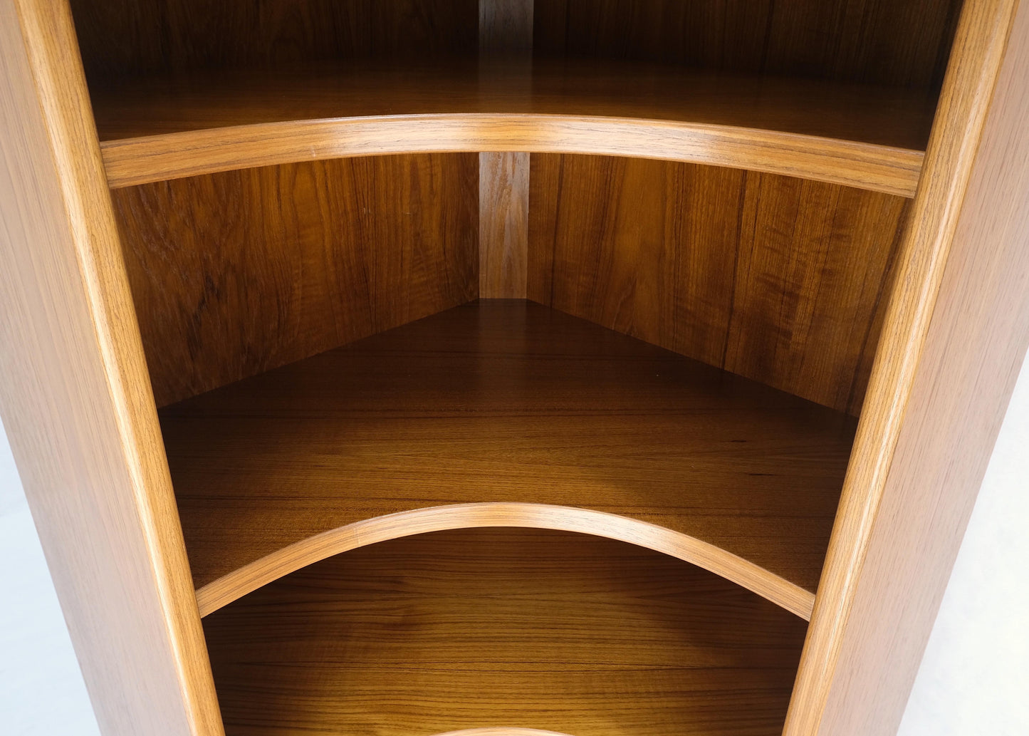 EstablishedLines Danish Mid-Century Modern Corner Teak Bookcase Shelving Unit Etagere Mint!