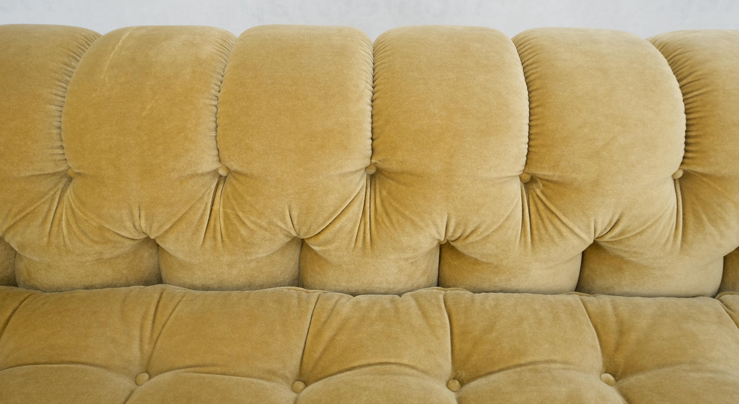 EstablishedLines Mid Century Tufted Chesterfield Gold Mohair Albert Hugo Cloud Shape Sofa MINT!