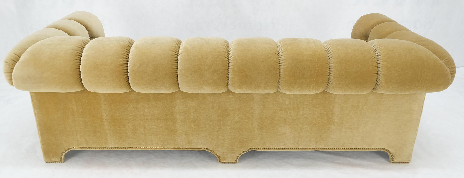 EstablishedLines Mid Century Tufted Chesterfield Gold Mohair Albert Hugo Cloud Shape Sofa MINT!