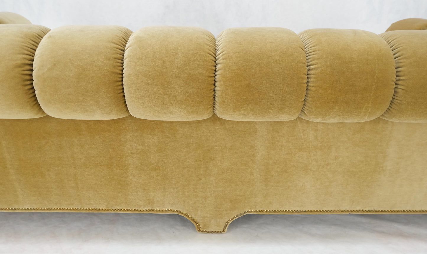 EstablishedLines Mid Century Tufted Chesterfield Gold Mohair Albert Hugo Cloud Shape Sofa MINT!