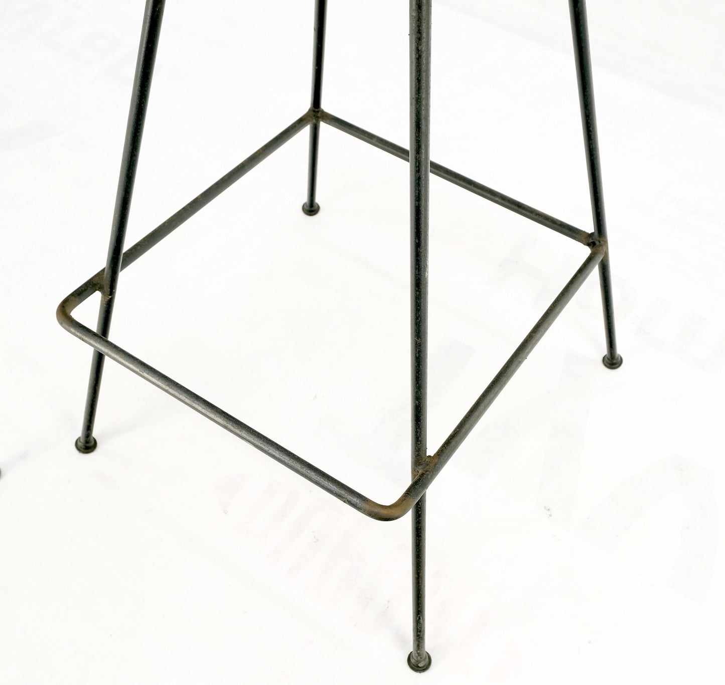 Set of 4 Arthur Umanoff Rush Seat Wire Bases Bar Stools circa 1970s Near Mint!