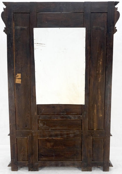 Fine Carved Oak Lift Top Bench Pier Mirror Umbrella Stand Coat Hall Rack MINT!