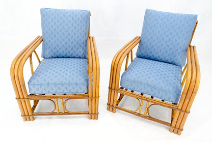 EstablishedLines New Linen Upholstery Three Seater Sofa Bamboo Sofa & Pair of Club Chairs MINT!