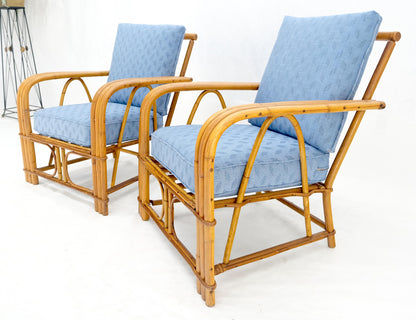 EstablishedLines New Linen Upholstery Three Seater Sofa Bamboo Sofa & Pair of Club Chairs MINT!