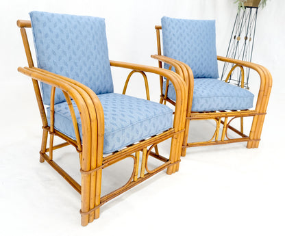 EstablishedLines New Linen Upholstery Three Seater Sofa Bamboo Sofa & Pair of Club Chairs MINT!