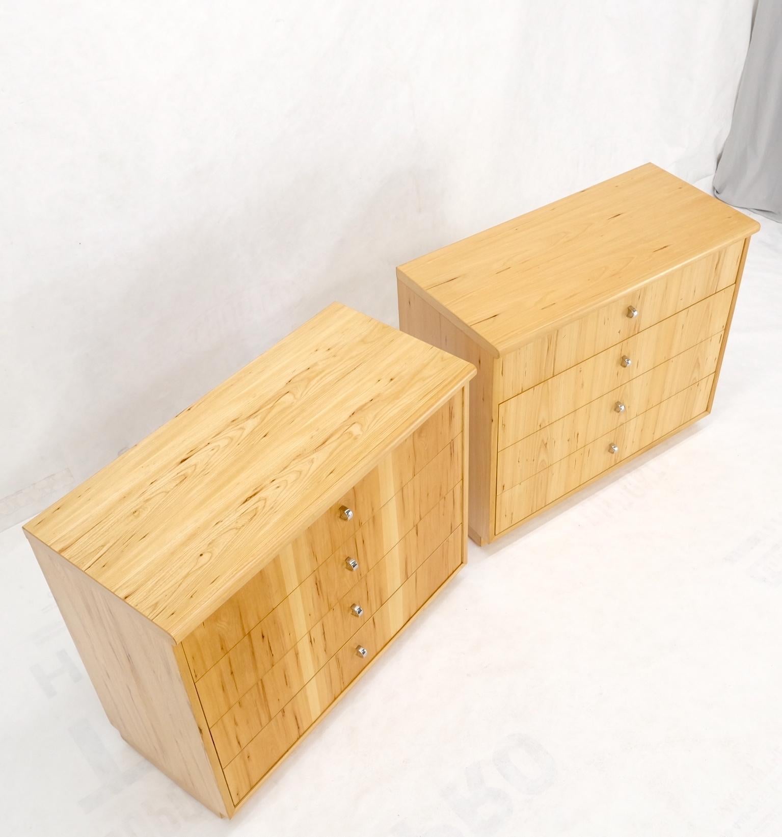 EstablishedLines Pair of Founders Blond Pecan Bachelor Chests Dressers Large Night Stands Mint
