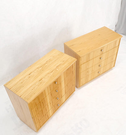 EstablishedLines Pair of Founders Blond Pecan Bachelor Chests Dressers Large Night Stands Mint