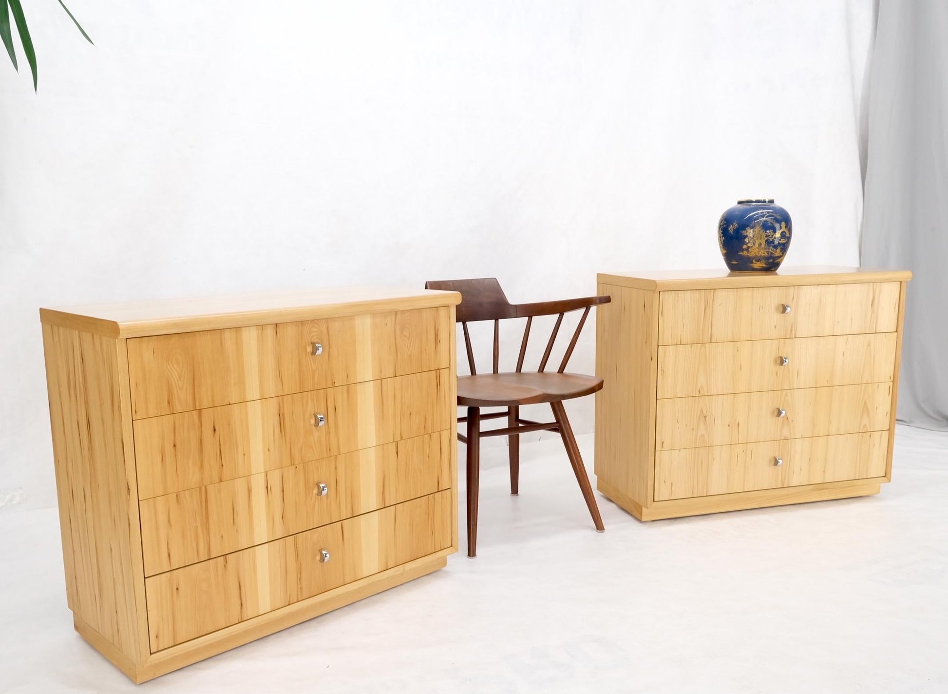 EstablishedLines Pair of Founders Blond Pecan Bachelor Chests Dressers Large Night Stands Mint