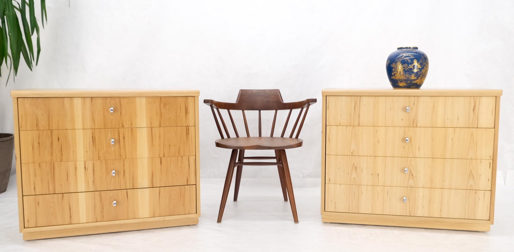 EstablishedLines Pair of Founders Blond Pecan Bachelor Chests Dressers Large Night Stands Mint