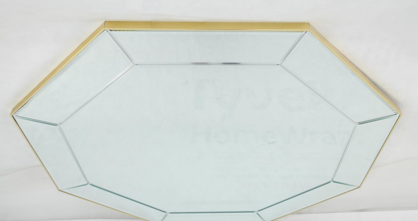 EstablishedLines Mid Century c1970s 40" Octagon Shape Beveled Studio Made Wall Mirror MINT