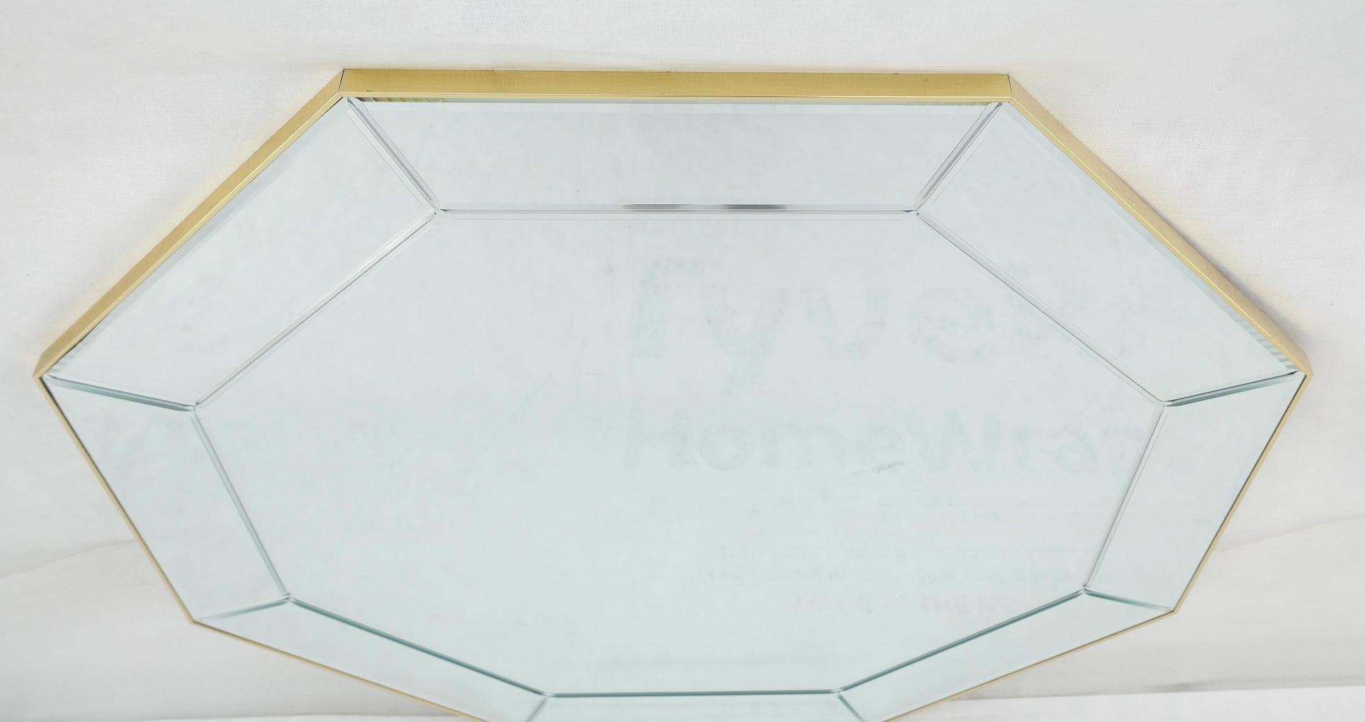 EstablishedLines Mid Century c1970s 40" Octagon Shape Beveled Studio Made Wall Mirror MINT