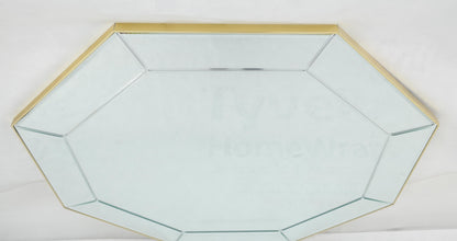 EstablishedLines Mid Century c1970s 40" Octagon Shape Beveled Studio Made Wall Mirror MINT