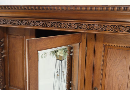 Solid Carved Teak Antique Two Part Cupboard Cabinet with Unique Feature Mint!