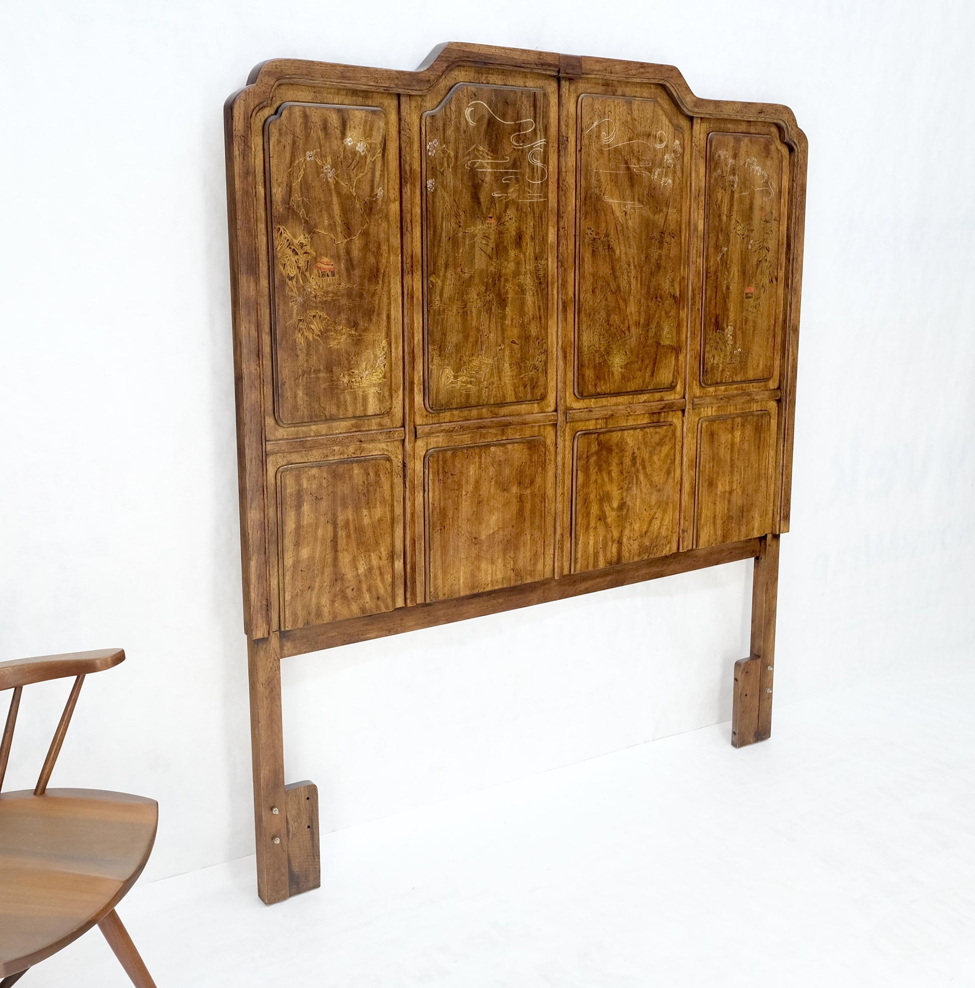 EstablishedLines American of Martinsville Painted Decorated Queen Size 68" Tall Headboard Bed MNT