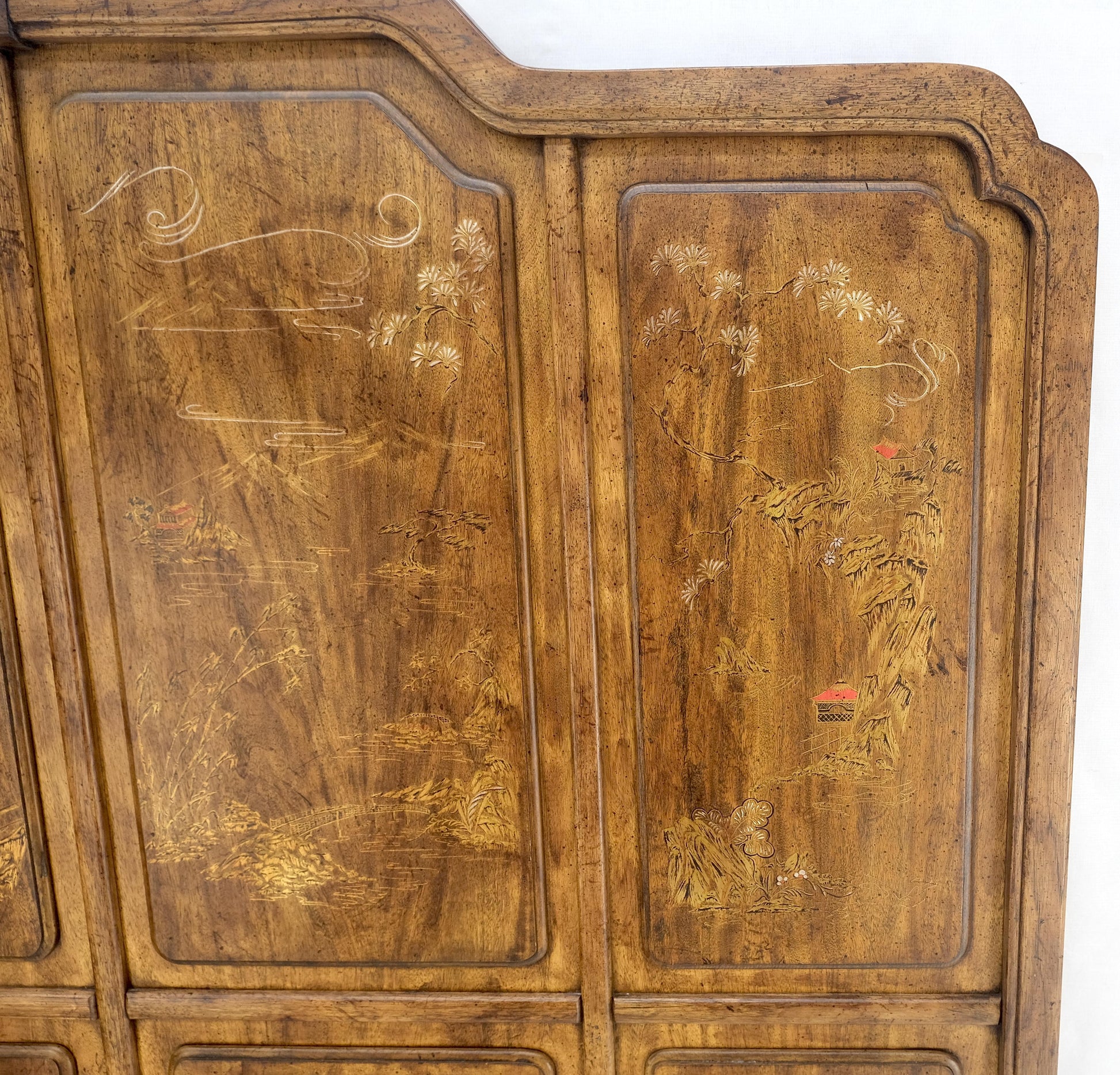 EstablishedLines American of Martinsville Painted Decorated Queen Size 68" Tall Headboard Bed MNT