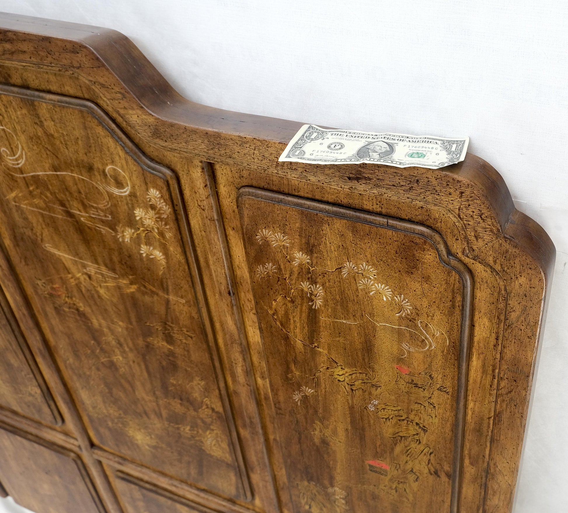 EstablishedLines American of Martinsville Painted Decorated Queen Size 68" Tall Headboard Bed MNT
