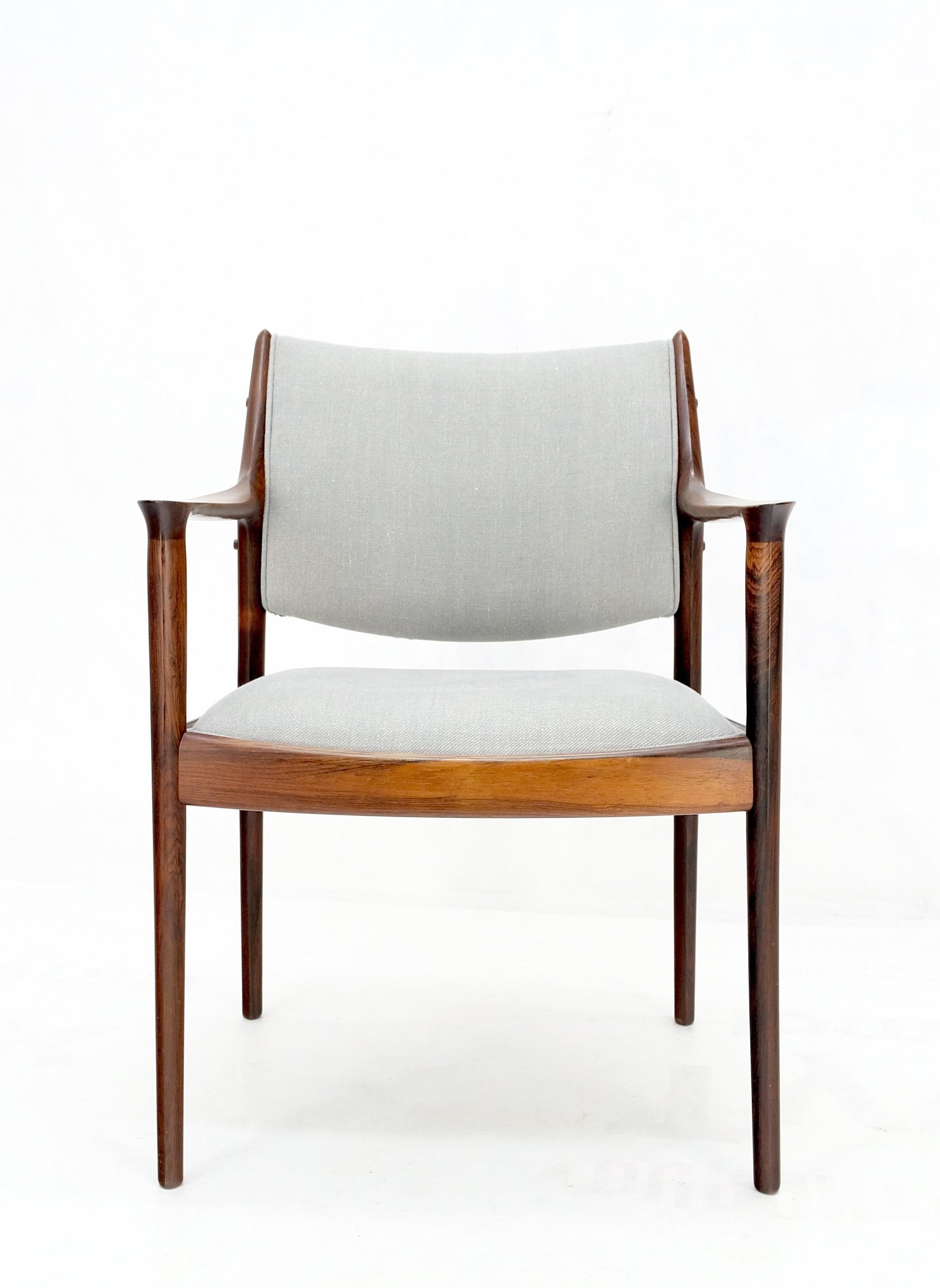 Finn Juhl Attributed Heavy Solid Rosewood Arm Desk Chair New Upholstery Mint!