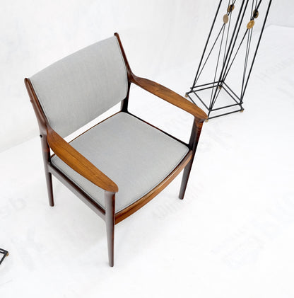 Finn Juhl Attributed Heavy Solid Rosewood Arm Desk Chair New Upholstery Mint!