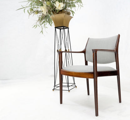 Finn Juhl Attributed Heavy Solid Rosewood Arm Desk Chair New Upholstery Mint!