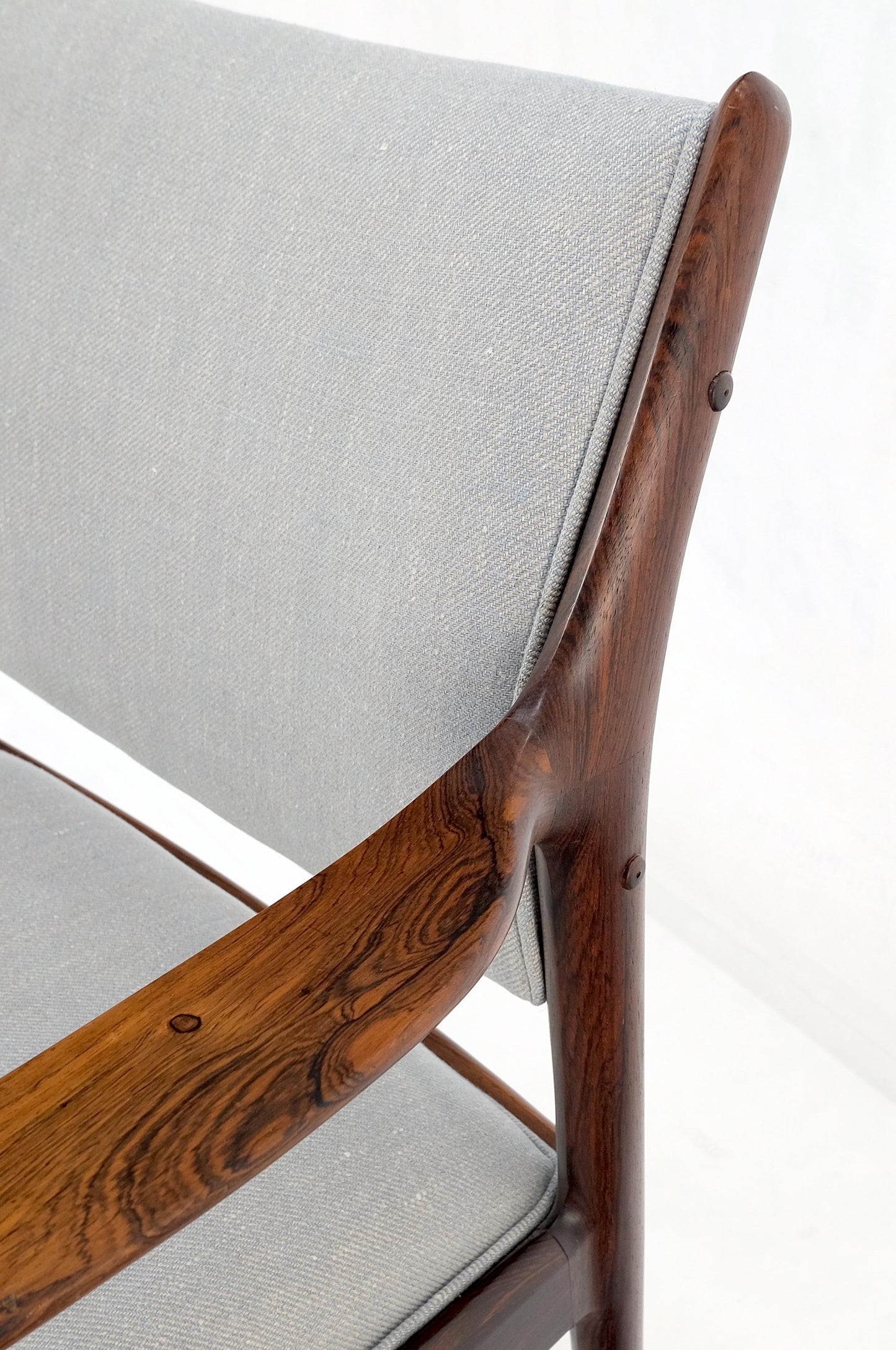 Finn Juhl Attributed Heavy Solid Rosewood Arm Desk Chair New Upholstery Mint!