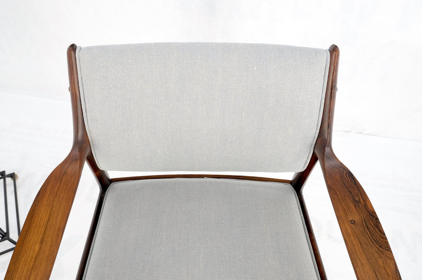 Finn Juhl Attributed Heavy Solid Rosewood Arm Desk Chair New Upholstery Mint!