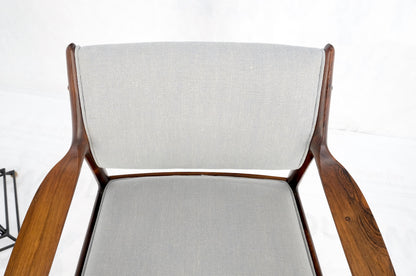 Finn Juhl Attributed Heavy Solid Rosewood Arm Desk Chair New Upholstery Mint!