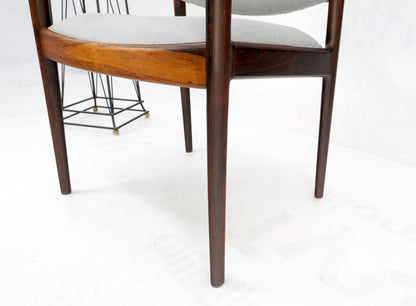 Finn Juhl Attributed Heavy Solid Rosewood Arm Desk Chair New Upholstery Mint!