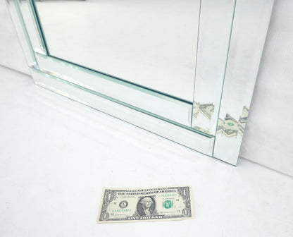 EstablishedLines Bevelled Mirror 24x36 Frame Studio Made c1970s Wall Mirror MINT