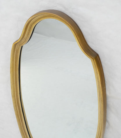 EstablishedLines Mid Century Shield Shape Large 22x44 Oval Gold Gilt Leaf Wall Mirror MINT