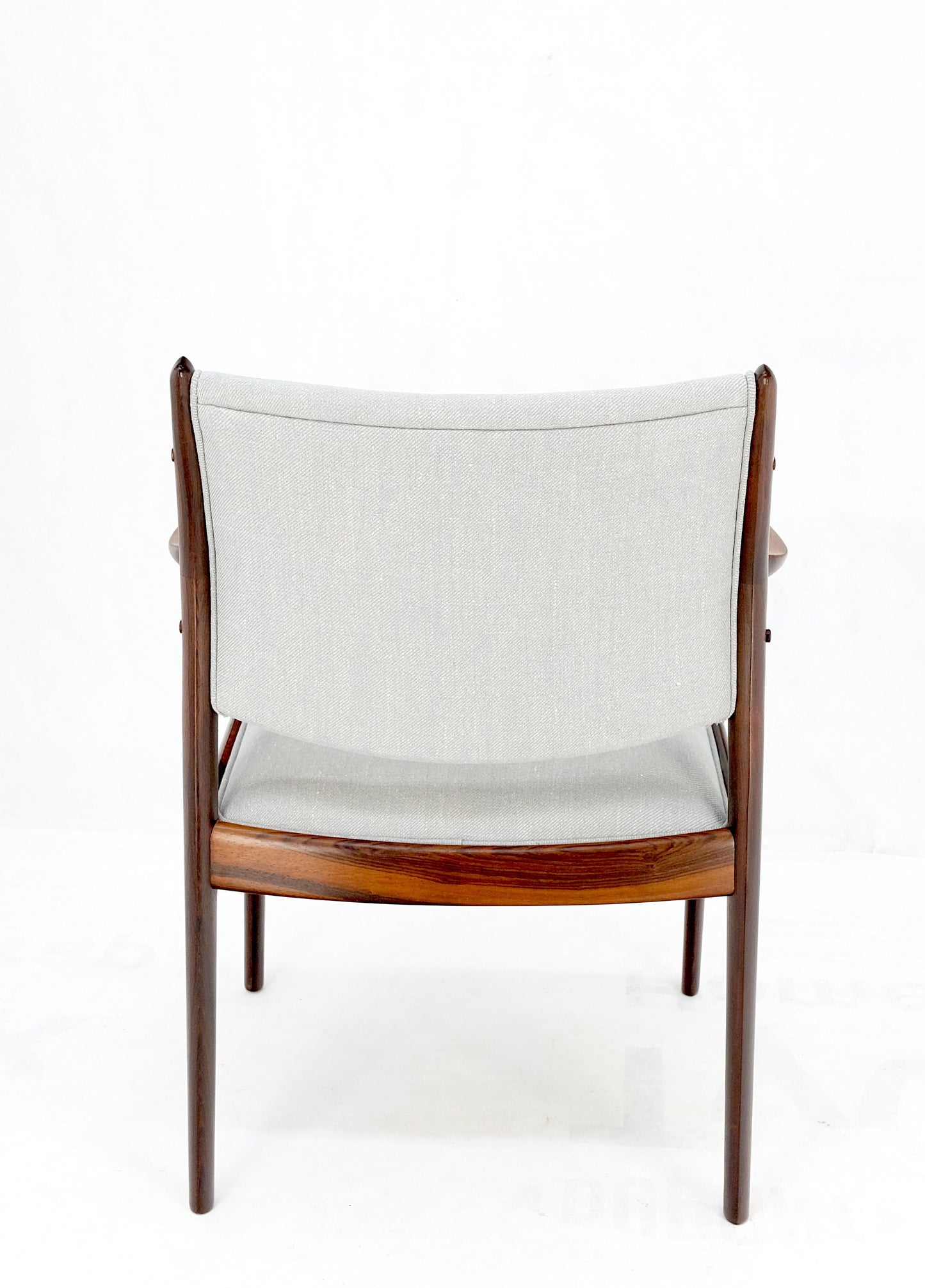 Finn Juhl Attributed Heavy Solid Rosewood Arm Desk Chair New Upholstery Mint!