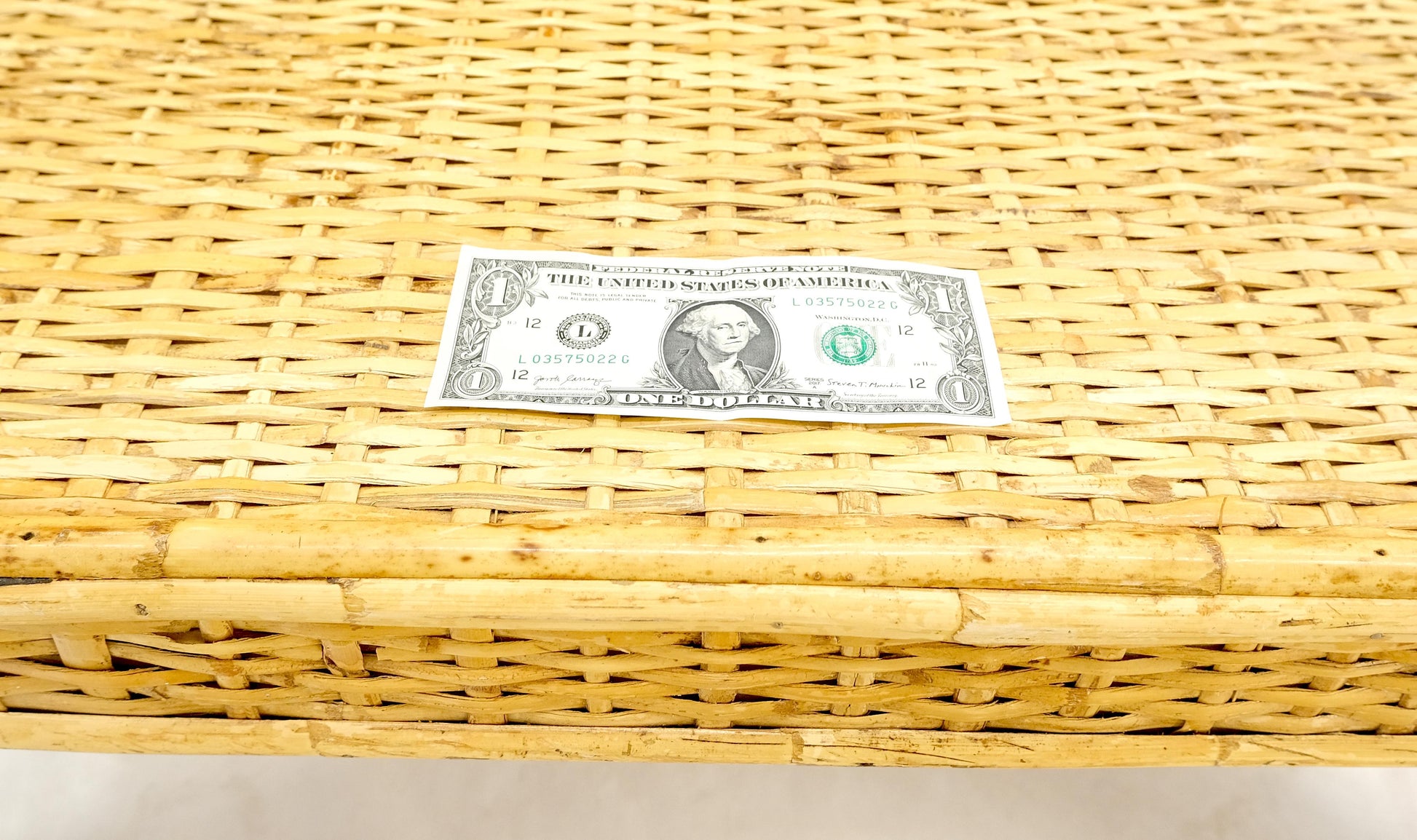 EstablishedLines Square Bamboo Rattan Mid Century Modern Parsons Style Coffee Center Table MINT