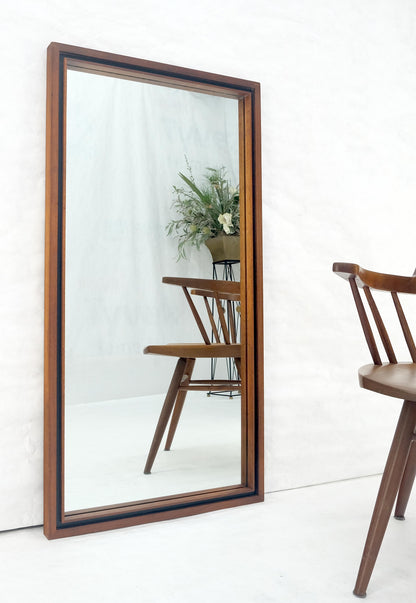 EstablishedLines Mid Century Modern c1970s Oiled Walnut 25x46 Rectangle Wall Mirror Mint