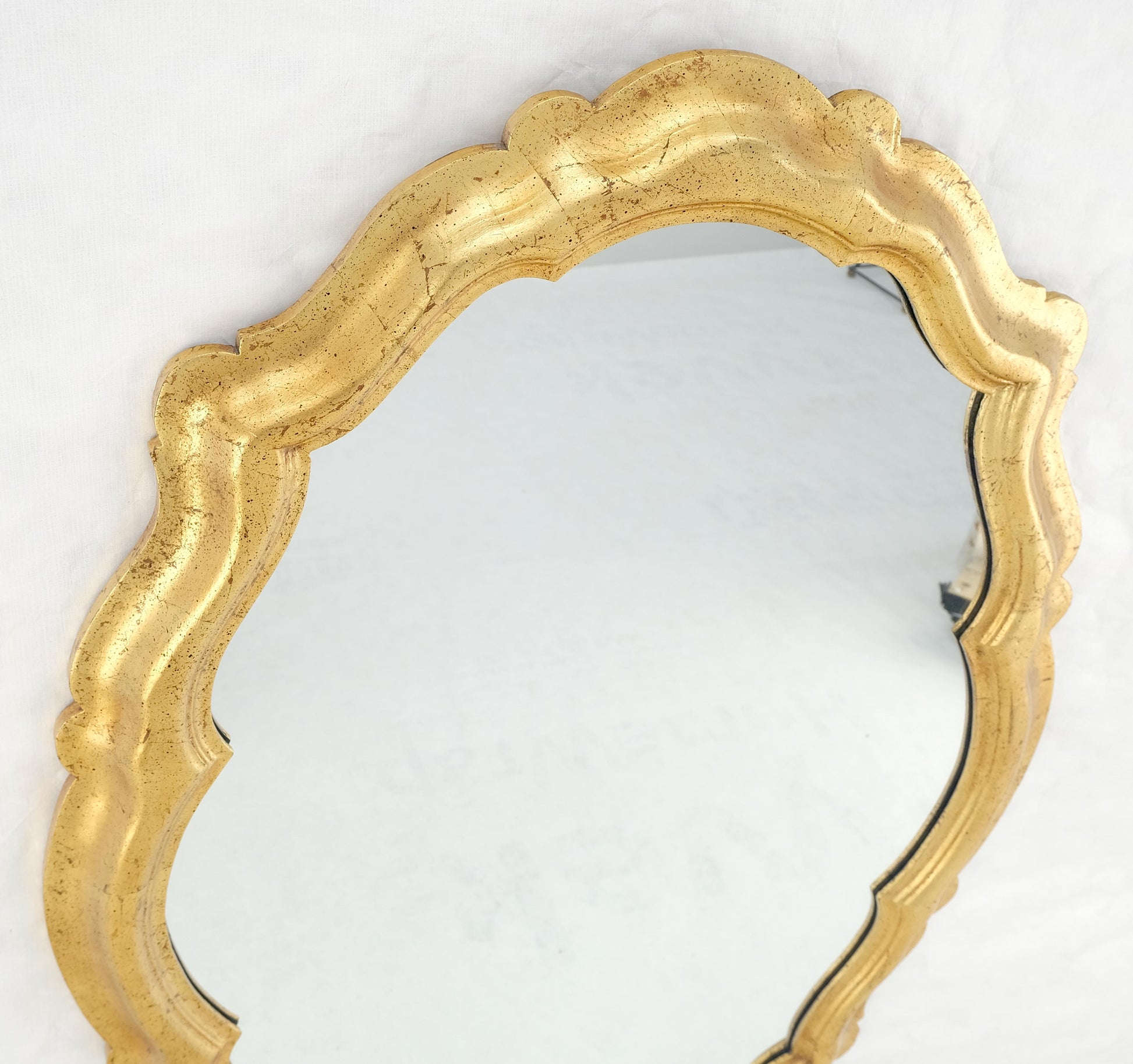 EstablishedLines La Barge Large 33x48 Shield Shape Gold Leaf Gilt Wall Mirror MINT
