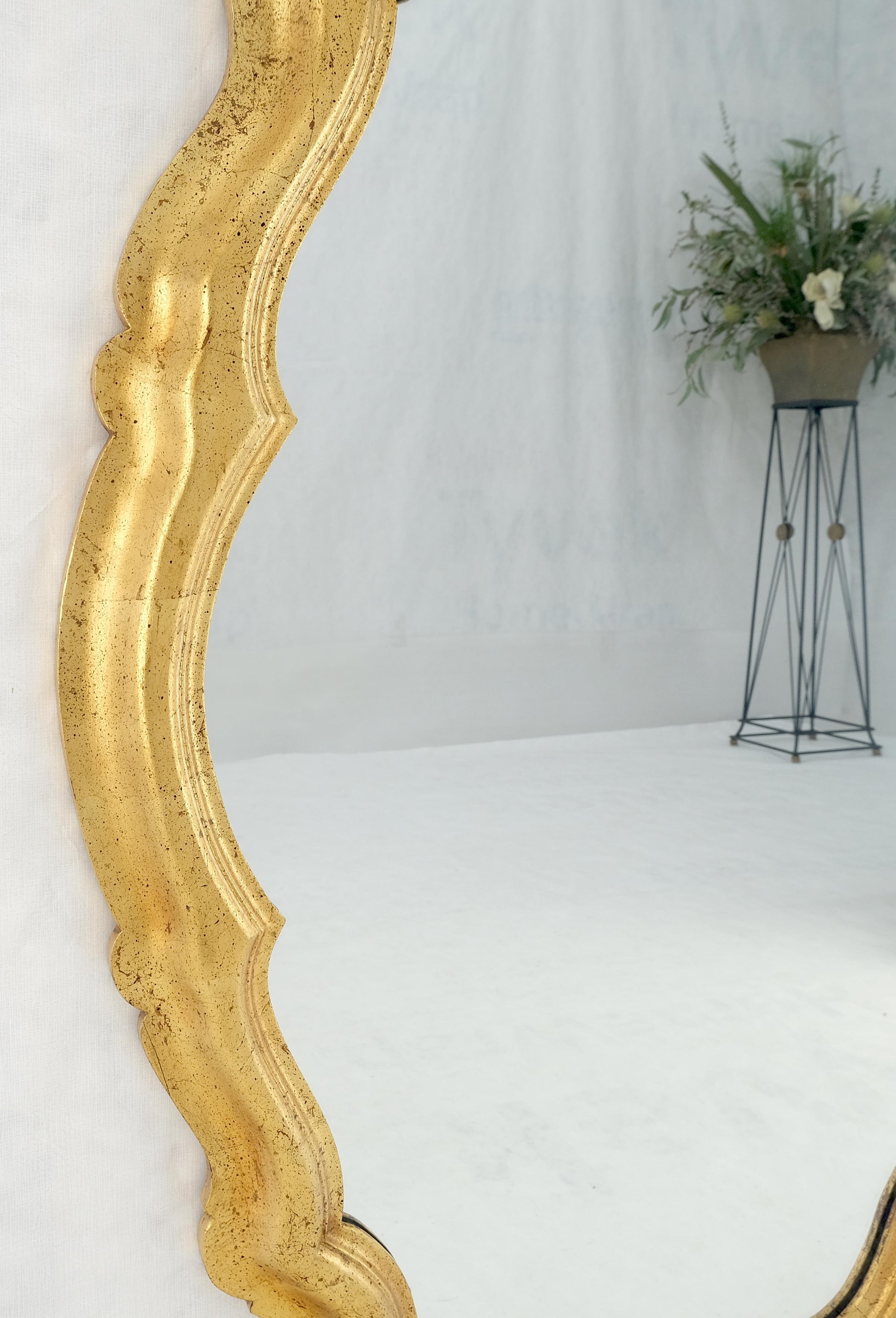 EstablishedLines La Barge Large 33x48 Shield Shape Gold Leaf Gilt Wall Mirror MINT